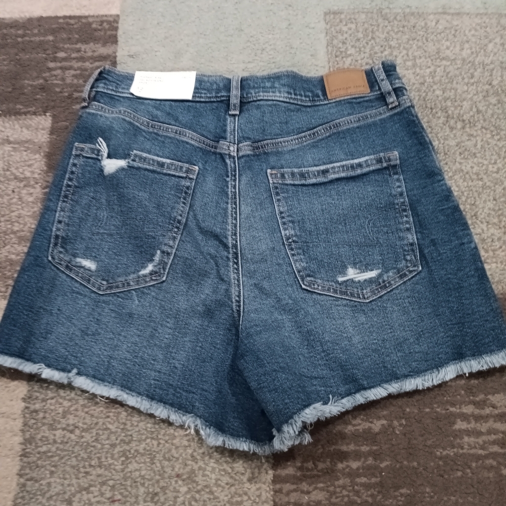 American Eagle Outfitters Dark Blue Jean Shorts - Picture 2 of 2
